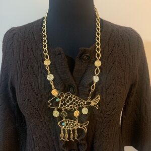 Lily Pulitzer Gold Fish Statement Necklace